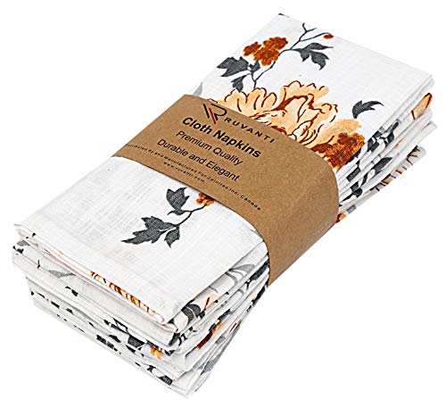Ruvanti Fall Cloth Napkins 6 Pack (100% Cotton 18