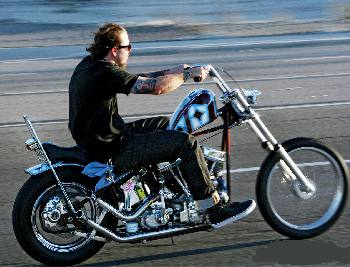 Panhead Harley in the good ole days.
